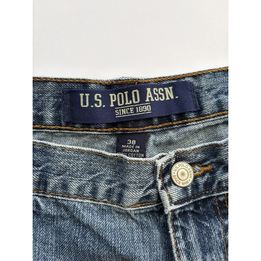 Vintage Y2K US POLO ASSN Denim Jean Shorts Mens‎ 38 Baggy Carpenter Retro Jorts